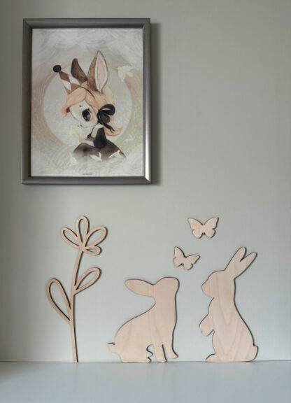 Väggdekaler - Kaniner med fjärilar - Bild 2