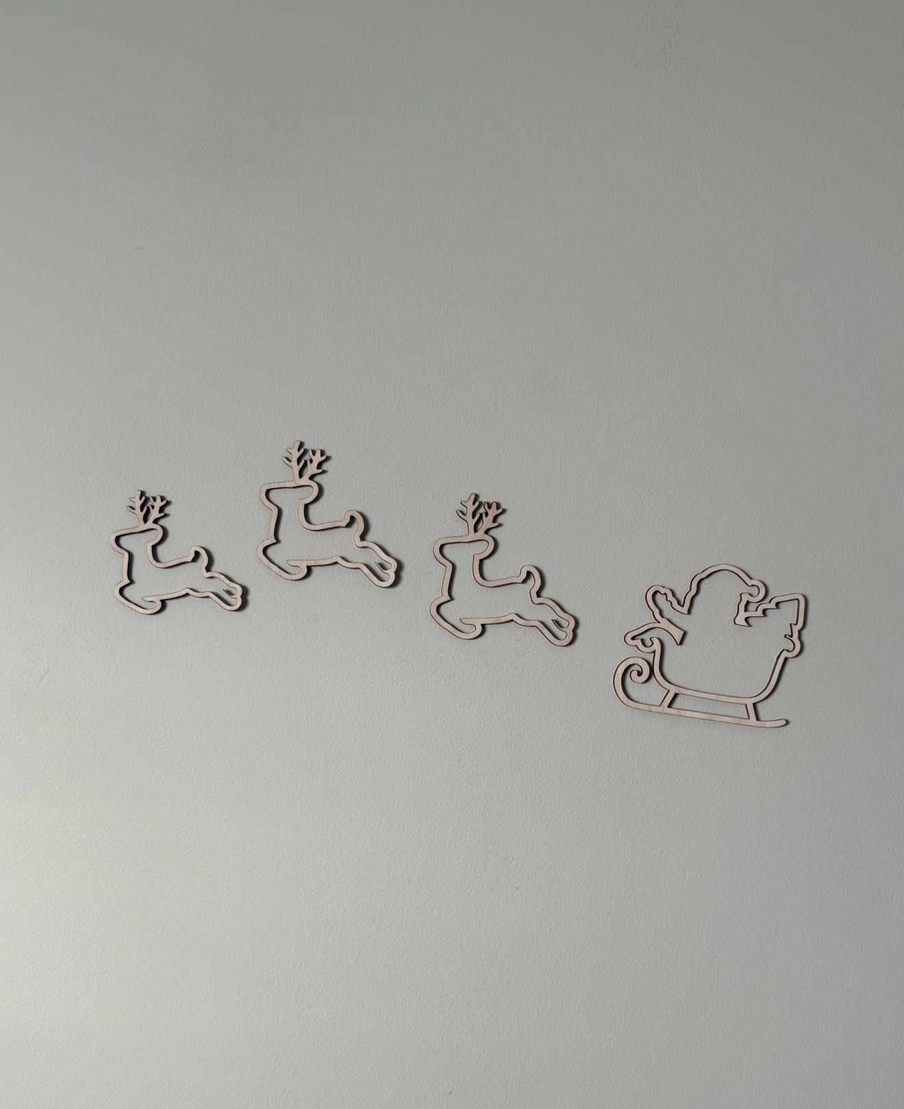 Väggdekal - Släde med renar 4-pack