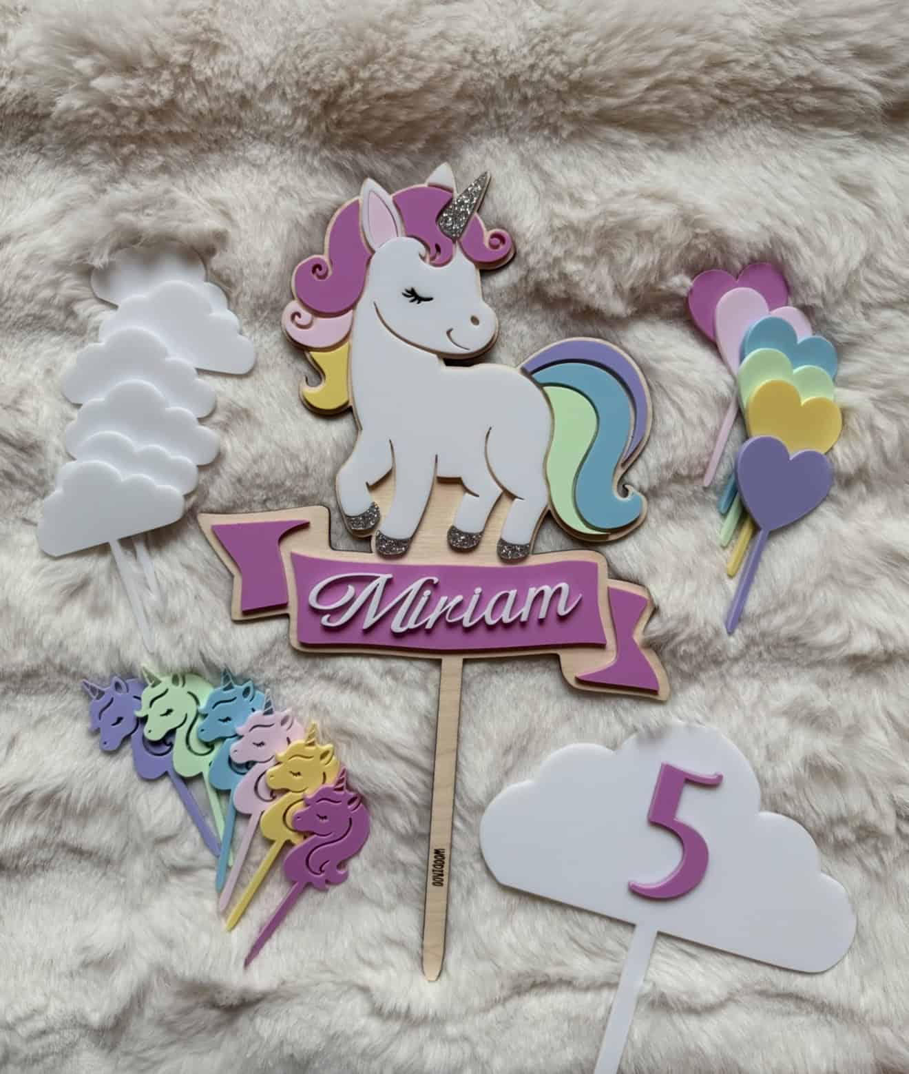 Cupcake-toppers - Enhörning 6-pack - Bild 3