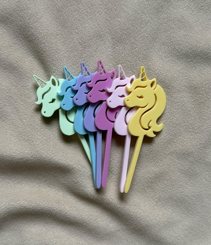 Cupcake-toppers - Enhörning 6-pack - Bild 4