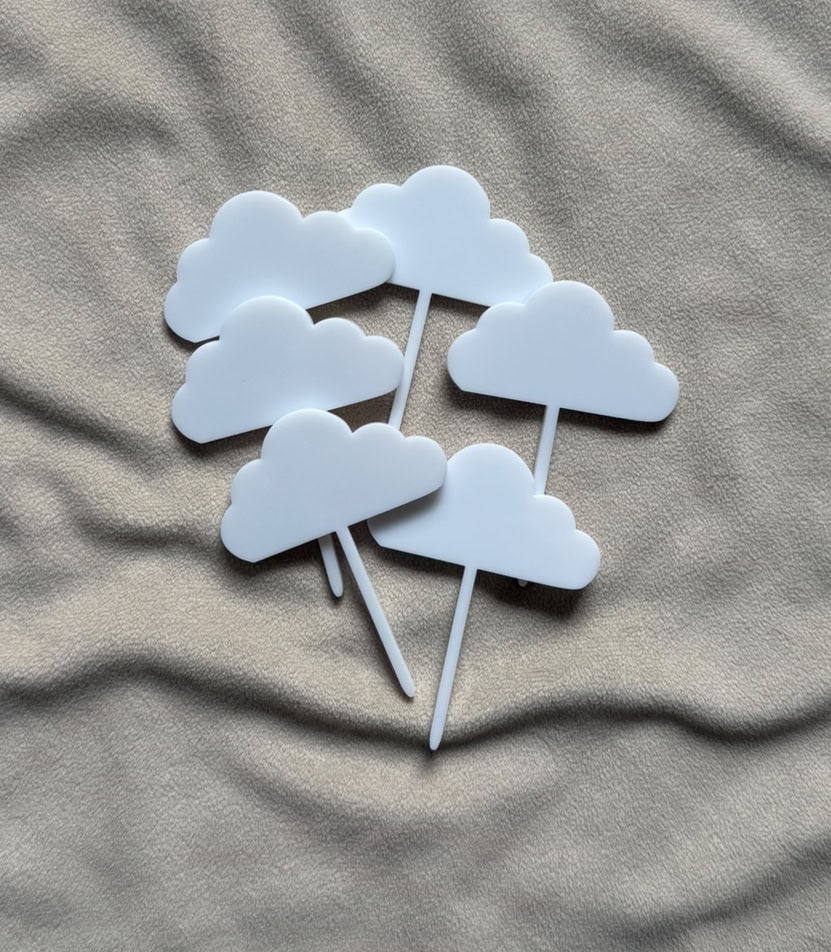 Cupcake-toppers - Moln 6-pack